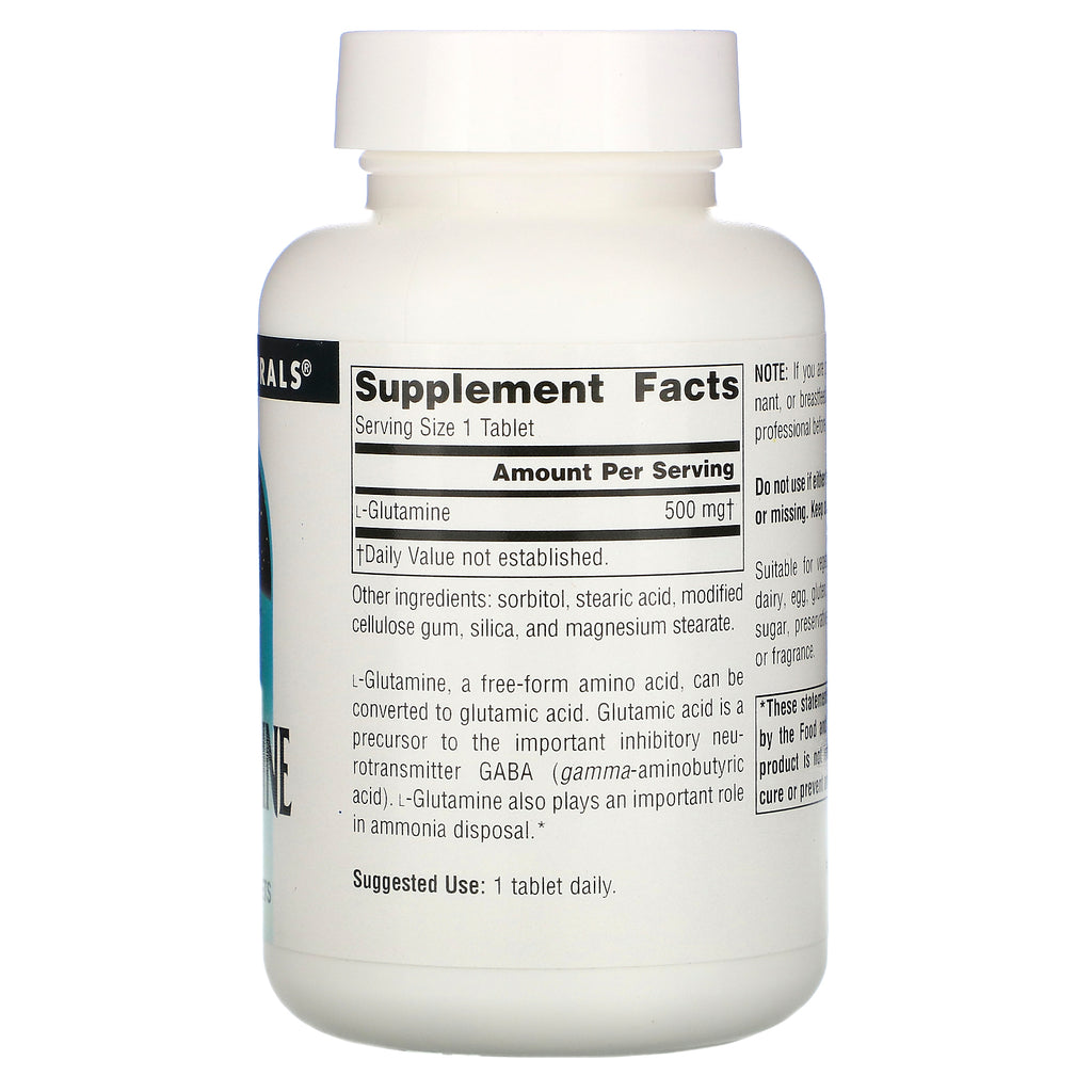 Source Naturals, L-Glutamina, 500 mg, 100 tabletas
