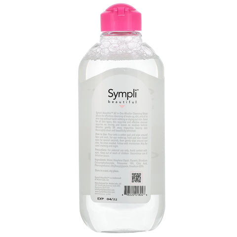 Sympli Smukt, alt-i-en micellært rensevand, 13,5 fl oz (400 ml)