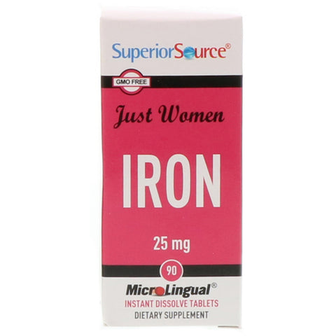 Superior Source, Just Women, Iron, 25 mg, 90 Microlingual Instant Dissolve Tablets