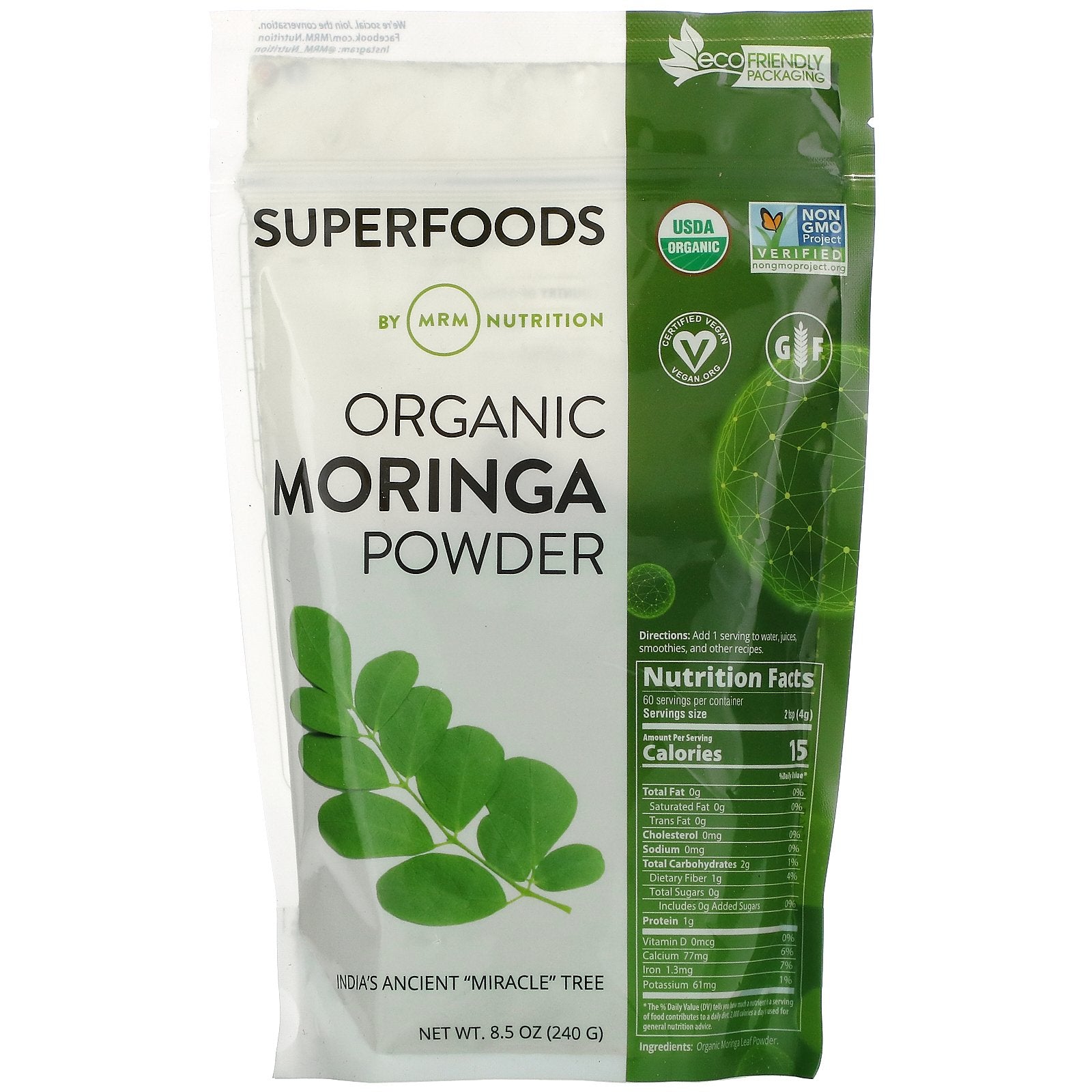 MRM, Organic Moringa Powder, 8.5 oz (240 g)