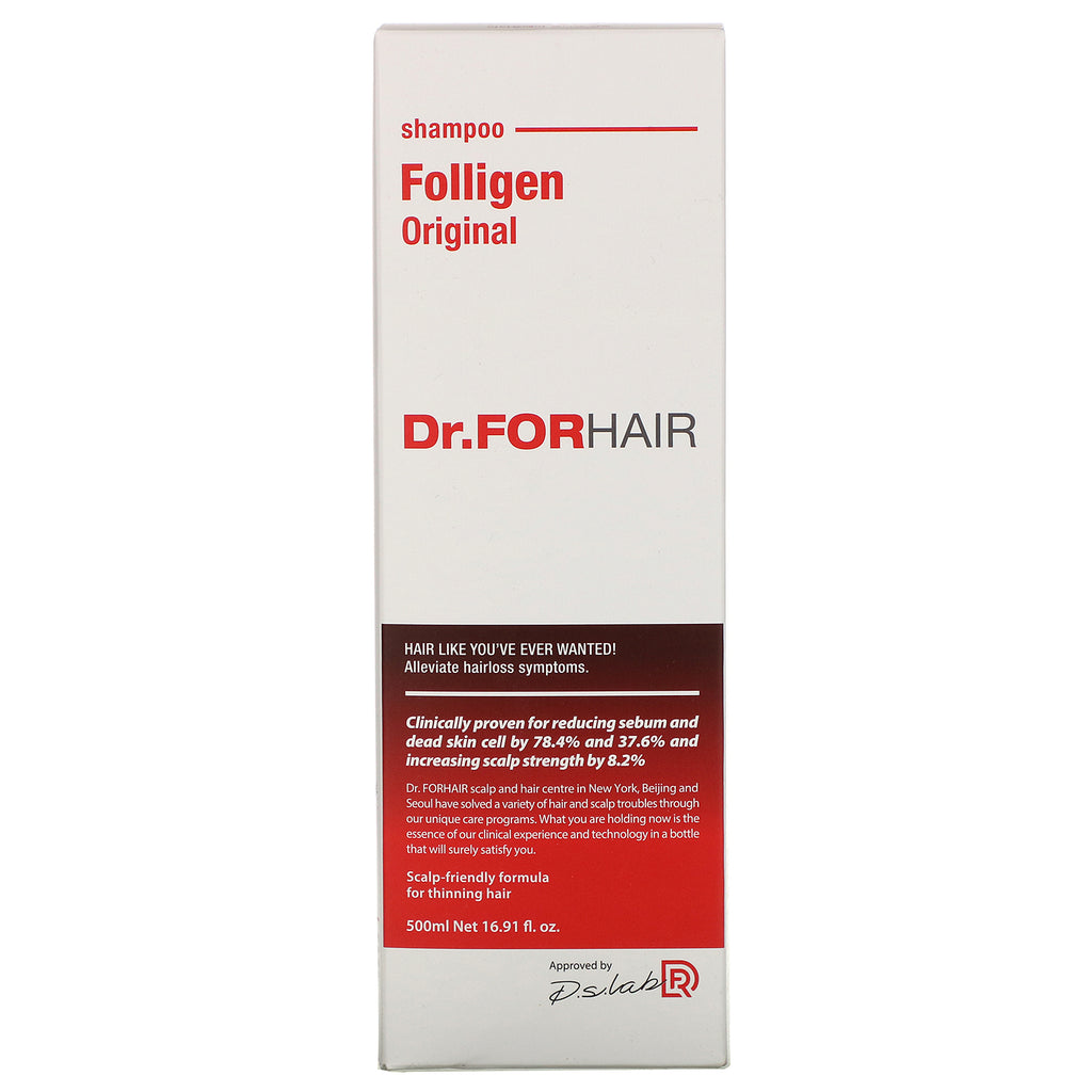 Dr.ForHair, Champú Folligen, 500 ml (16,91 oz. líq.)