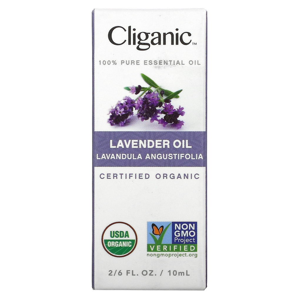 Cliganic, 100 % ren æterisk olie, lavendelolie, 2/6 fl oz (10 ml)