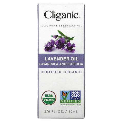 Cliganic, 100% Pure Essential Oil, Lavender Oil, 2/6 fl oz (10 ml)