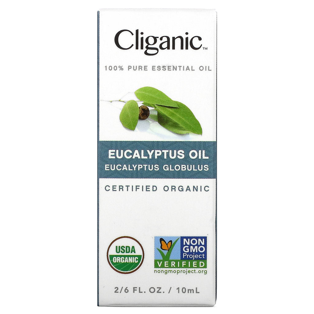 Cliganic, 100 % ren æterisk olie, Eucalyptus, 2/6 fl oz (10 ml)