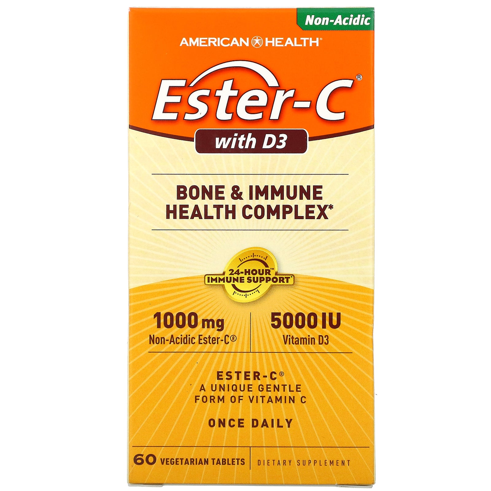 American Health, Ester-C with D3, 60 Vegetarian Tablets