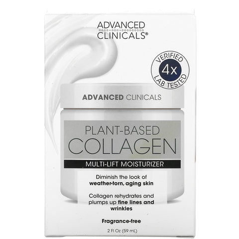 Advanced Clinicals, Colágeno de origen vegetal, humectante multiestiramiento, 2 fl oz (59 ml)