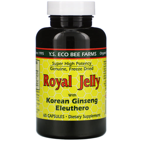 Y.S. Eco Bee Farms, Royal Jelly, with Korean Ginseng Eleuthero, 65 Capsules