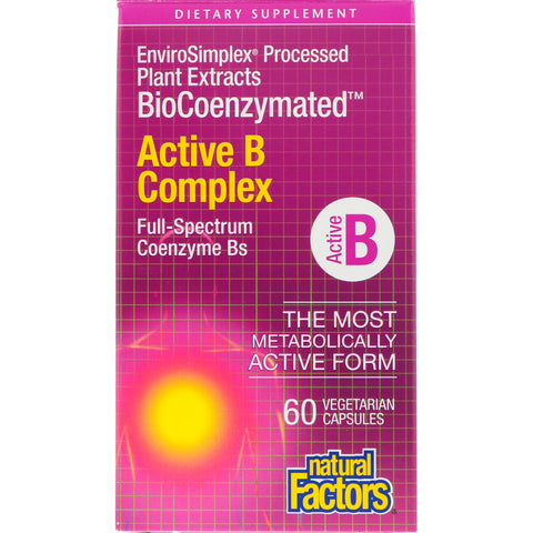 Natural Factors, BioCoenzymated, Active B Complex, 60 Vegetarian Capsules