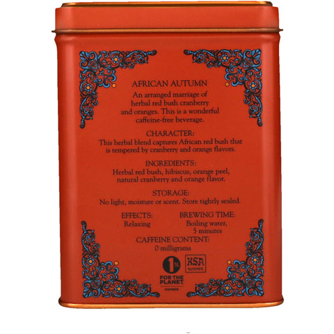 Harney & Sons, Mezcla de té HT, Otoño africano, 20 sobres de té, 40 g (1,4 oz)
