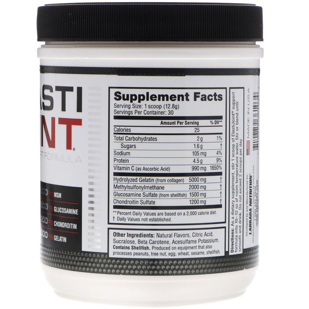 Labrada Nutrition, ElastiJoint, Joint Support Formula, Orange Flavor, 13,54 oz (384 g)