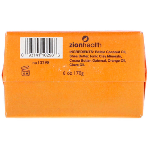 Zion Health, Jabón de arcilla antigua, clavo de naranja, 6 oz (170 g)