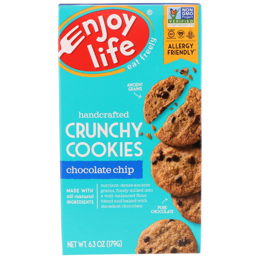 Enjoy Life Foods, Handcrafted Crunchy Cookies, Chocolate Chip, 6.3 oz (179 g)