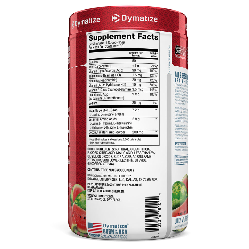 Dymatize Nutrition, ALL9AMINO, Juicy Watermelon, 15.87 oz (450 g)