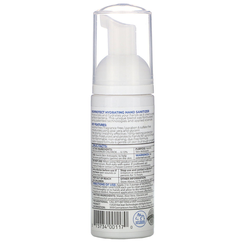 BioProtect, desinfectante hidratante para manos, sin alcohol, 50,2 ml (1,7 oz. líq.)