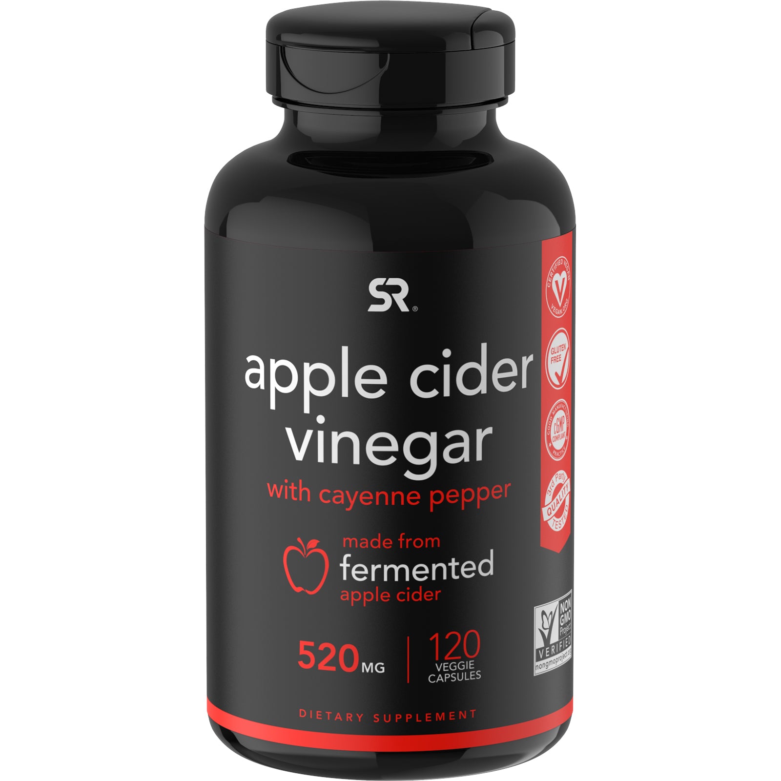 Sports Research, Apple Cider Vinegar with Cayenne Pepper, 520 mg, 120 Veggie Capsules