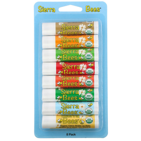 Sierra Bees, Paquete combinado de bálsamos labiales, paquete de 8, 4,25 g (0,15 oz) cada uno