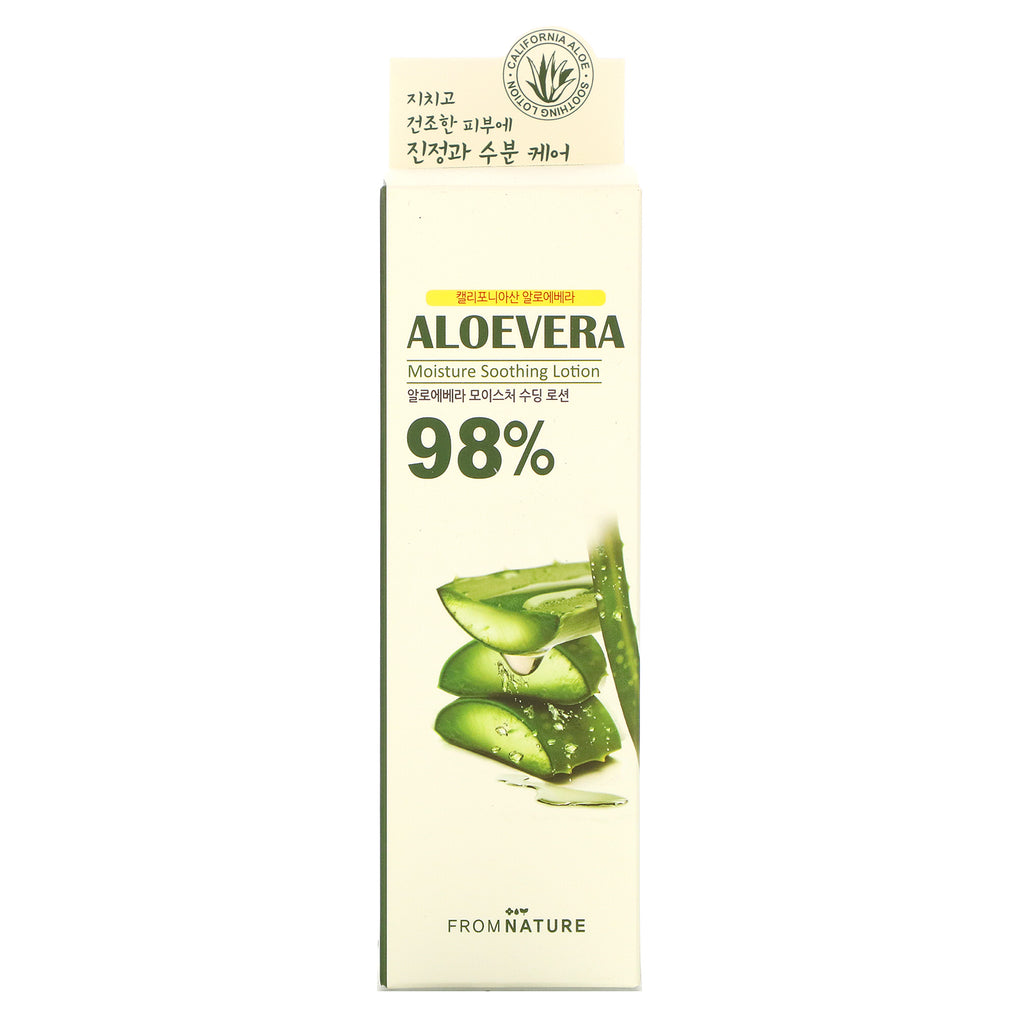 FromNature, Aloe Vera, loción calmante humectante al 98 %, 125 ml