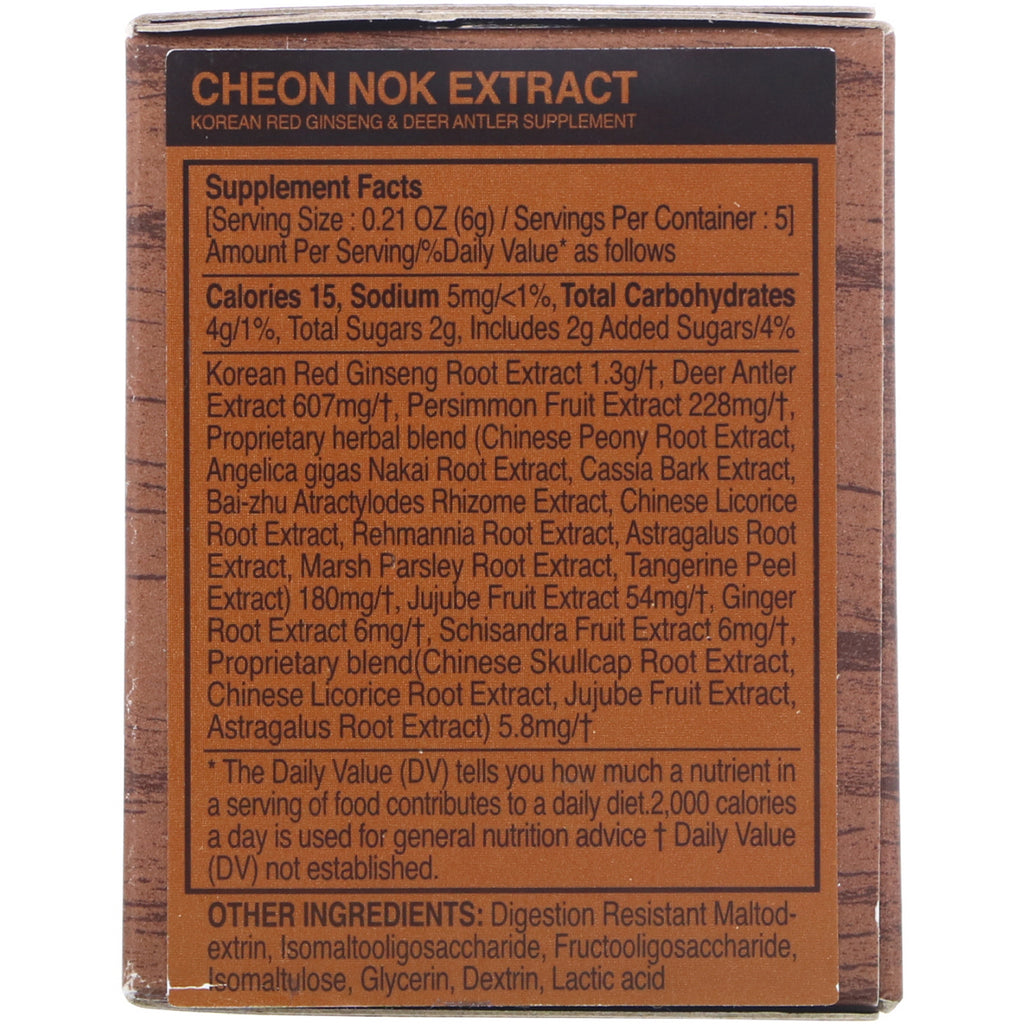 Cheong Kwan Jang, Cheon Nok-ekstrakt, koreansk rød ginseng &amp; hjortegevir, 1,06 oz (30 g)