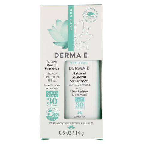 Derma E, Natural Mineral Sunscreen, SPF 30, Water Resistant, 0.5 oz (14 g)