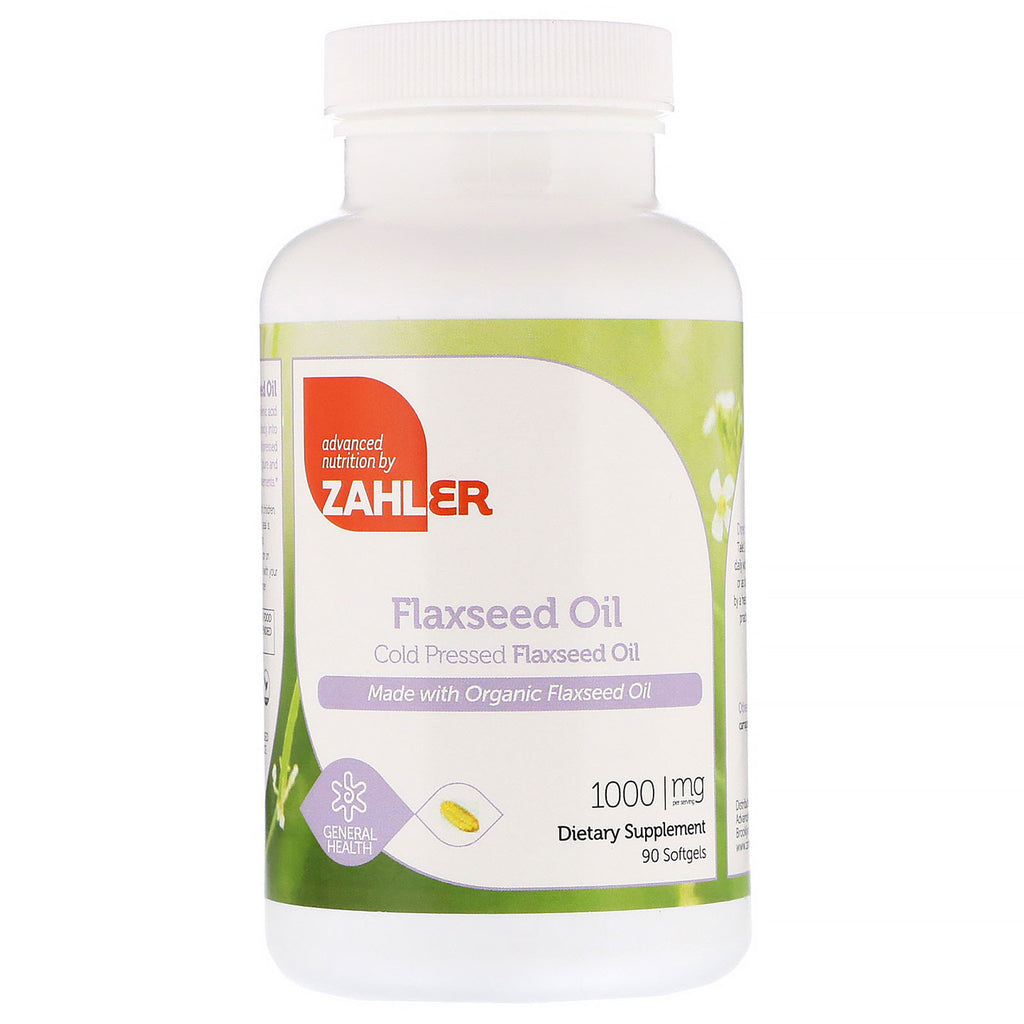 Zahler, Organic Flax Seed Oil, 1,000 mg, 90 Softgels
