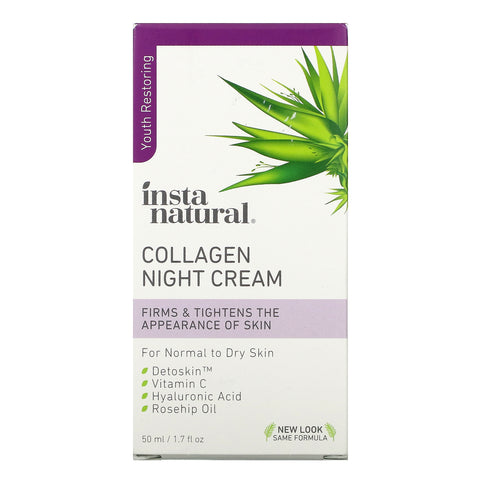 InstaNatural, Crema de noche con colágeno, 50 ml (1,7 oz. líq.)