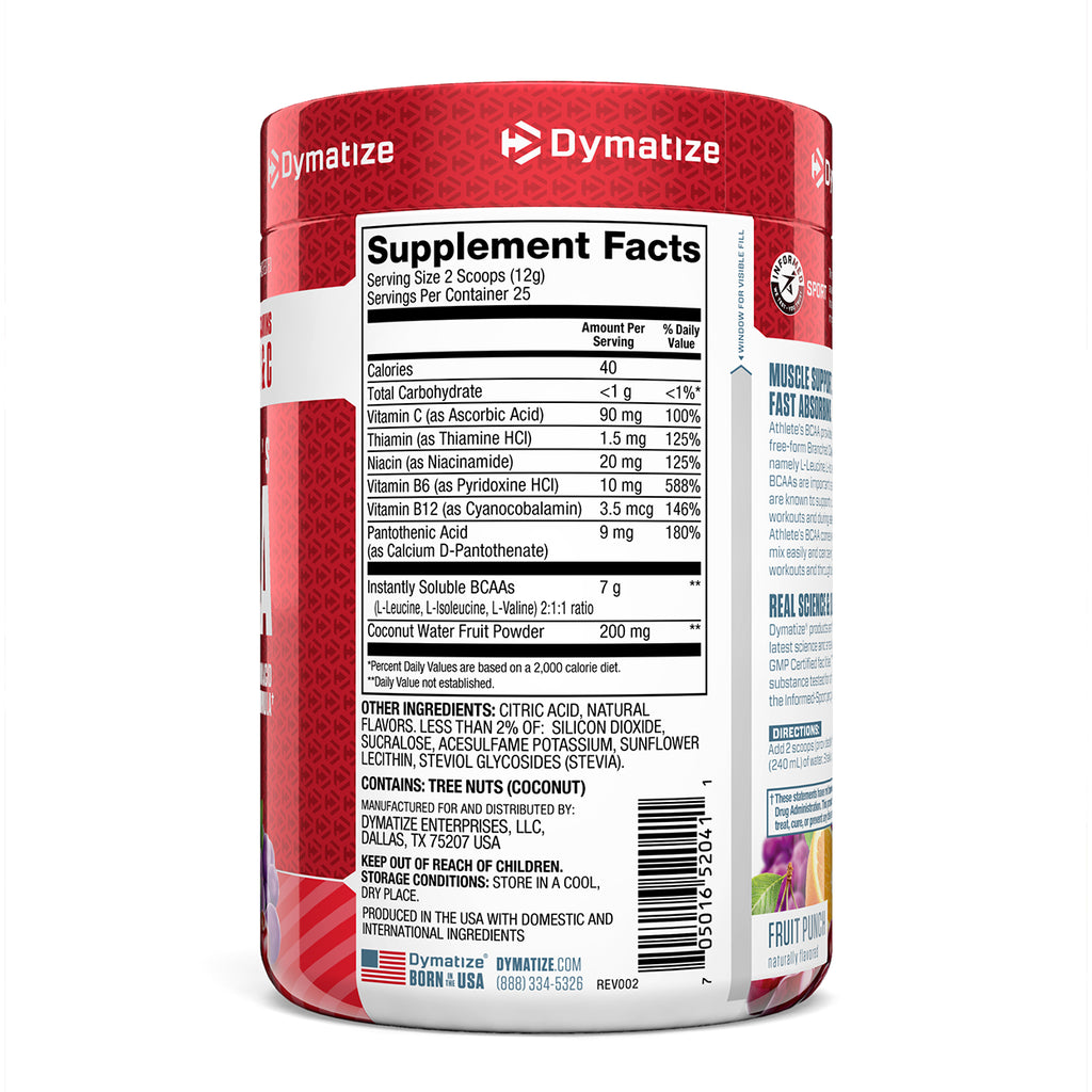 Dymatize Nutrition, atletens BCAA, frugtpunch, 10,58 oz (300 g)