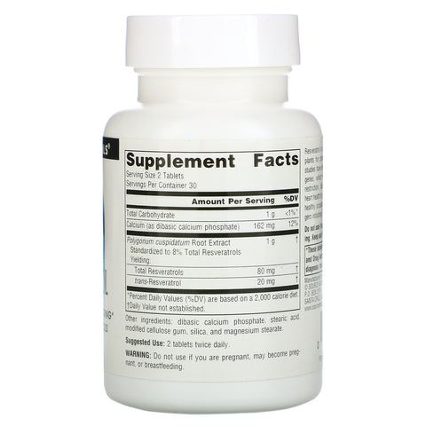 Source Naturals, Resveratrol, 40 mg, 60 tabletter