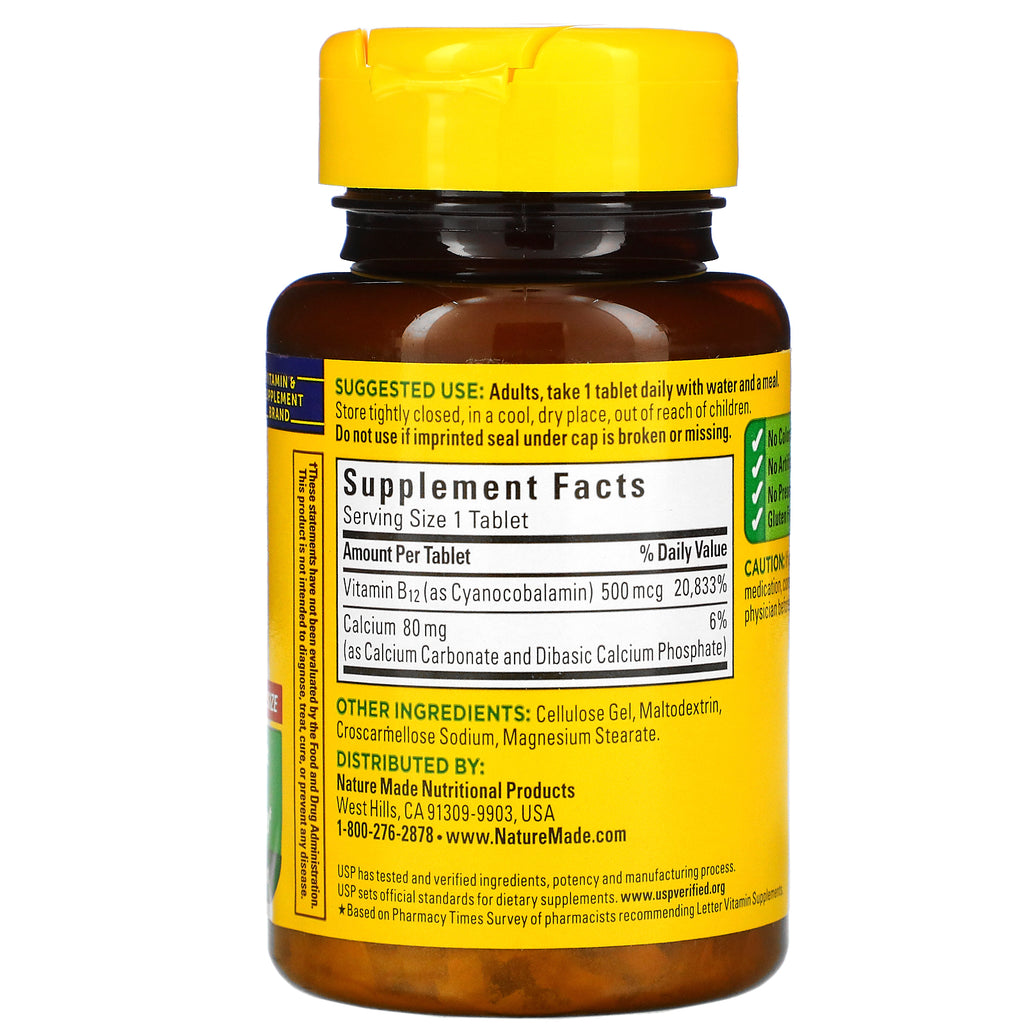 Naturfremstillet, vitamin B12, 500 mcg, 200 tabletter