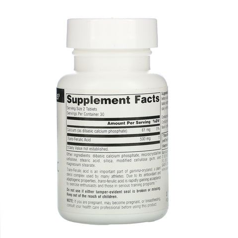 Source Naturals, Athletic Series, Trans-Ferulic Acid, 250 mg, 60 tabletter
