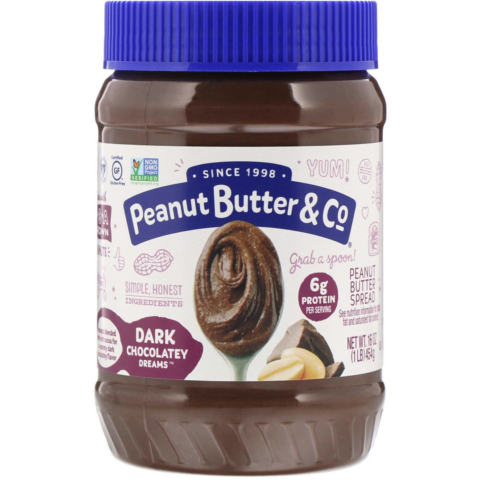 Peanut Butter & Co., Peanut Butter Spread, Dark Chocolate Dreams, 16 oz (454 g)