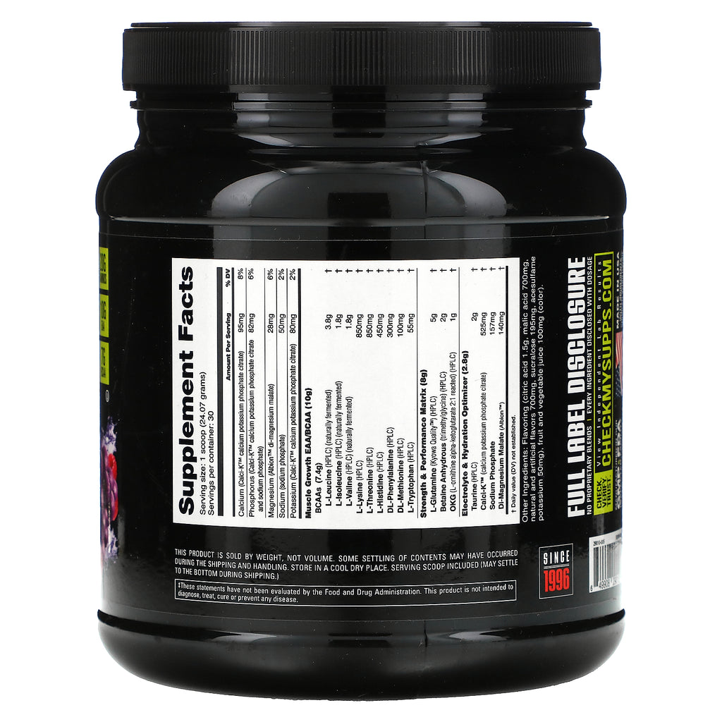 NutraBio Labs, Intra Blast, Intra Workout Amino Fuel, Grape Berry Crush, 1,6 lb (722 g)
