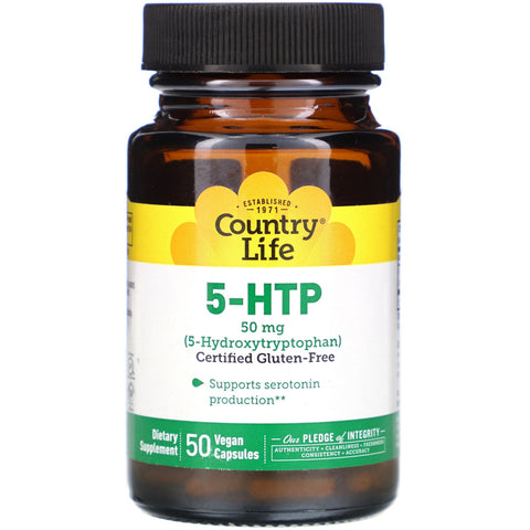 Country Life, 5-HTP, 50 mg, 50 Vegan Capsules