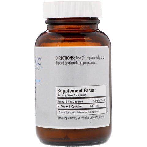Metabolisk vedligeholdelse, NAC, 600 mg, 60 kapsler
