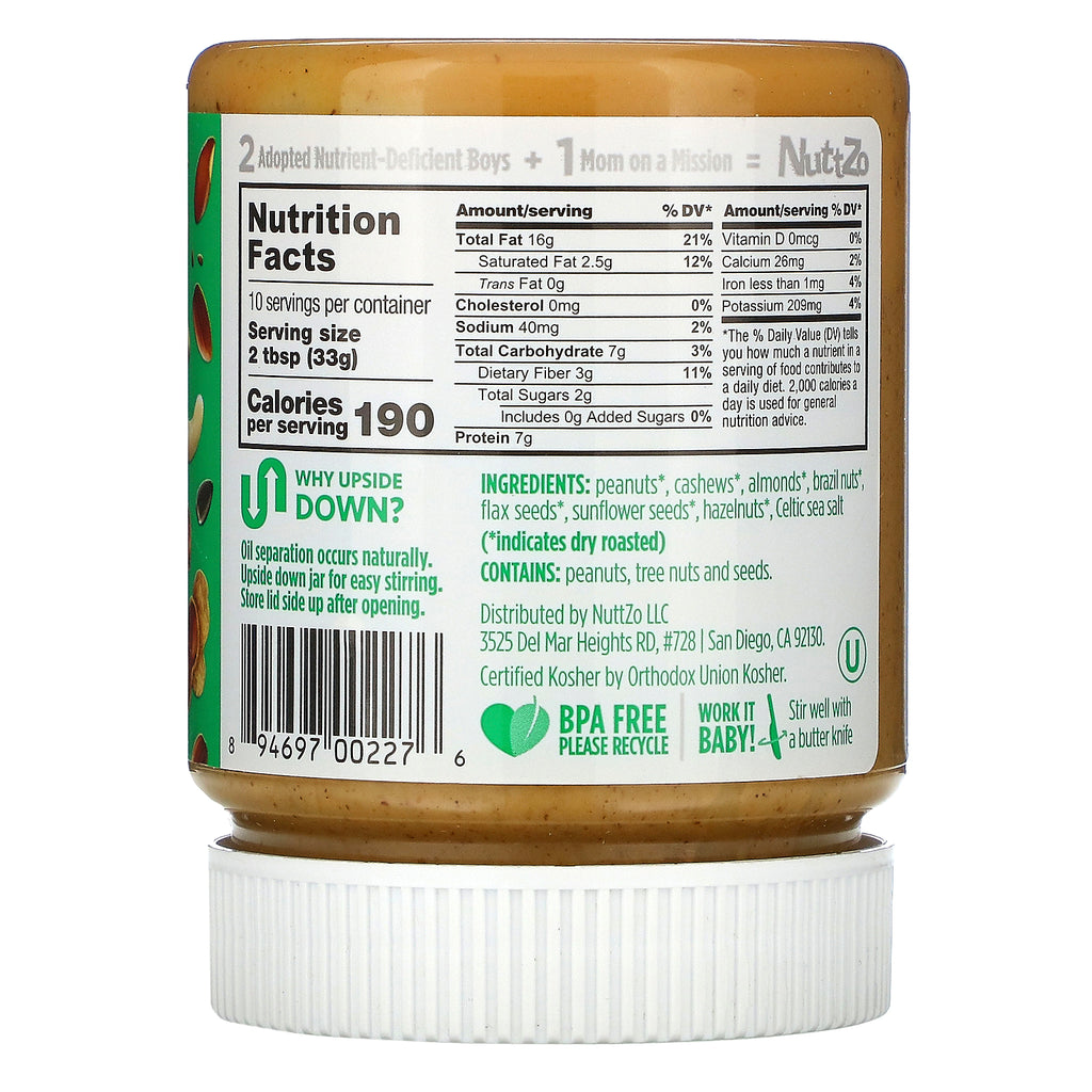 Nuttzo, Peanut Pro, 7 Nut & Seed Butter, Smooth, 12 oz (340 g)