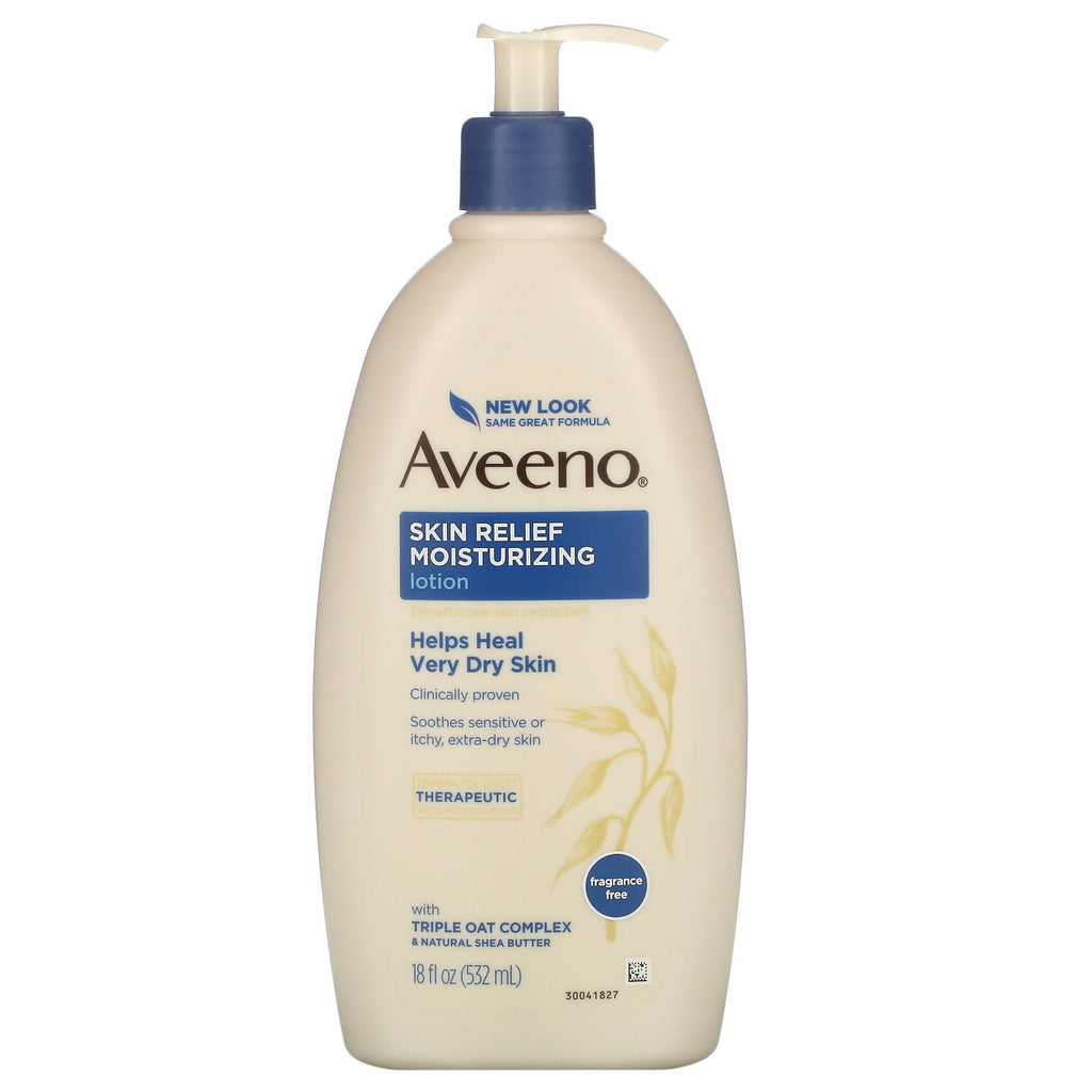 Aveeno, Skin Relief Moisturizing Lotion, Fragrance-Free, 18 fl oz (532 ml)