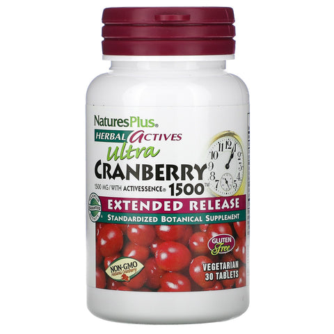 Nature's Plus, Herbal Actives, Ultra Cranberry 1500, 1,500 mcg, 30 Tablets