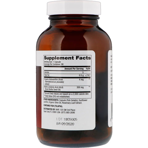Dr. Mercola, Astaxanthin, 4 mg, 90 kapsler