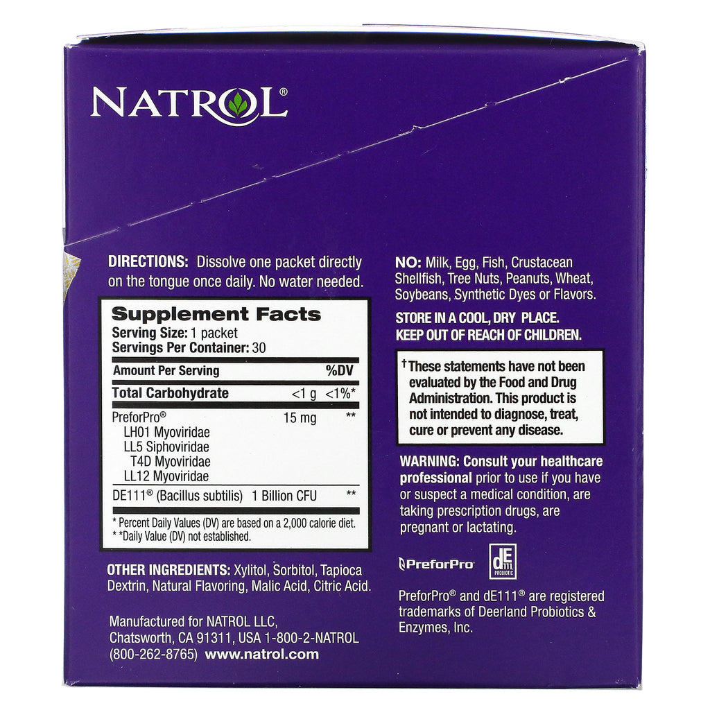 Natrol, immun-biotisk, orange, 1 milliard CFU, 30 pakker
