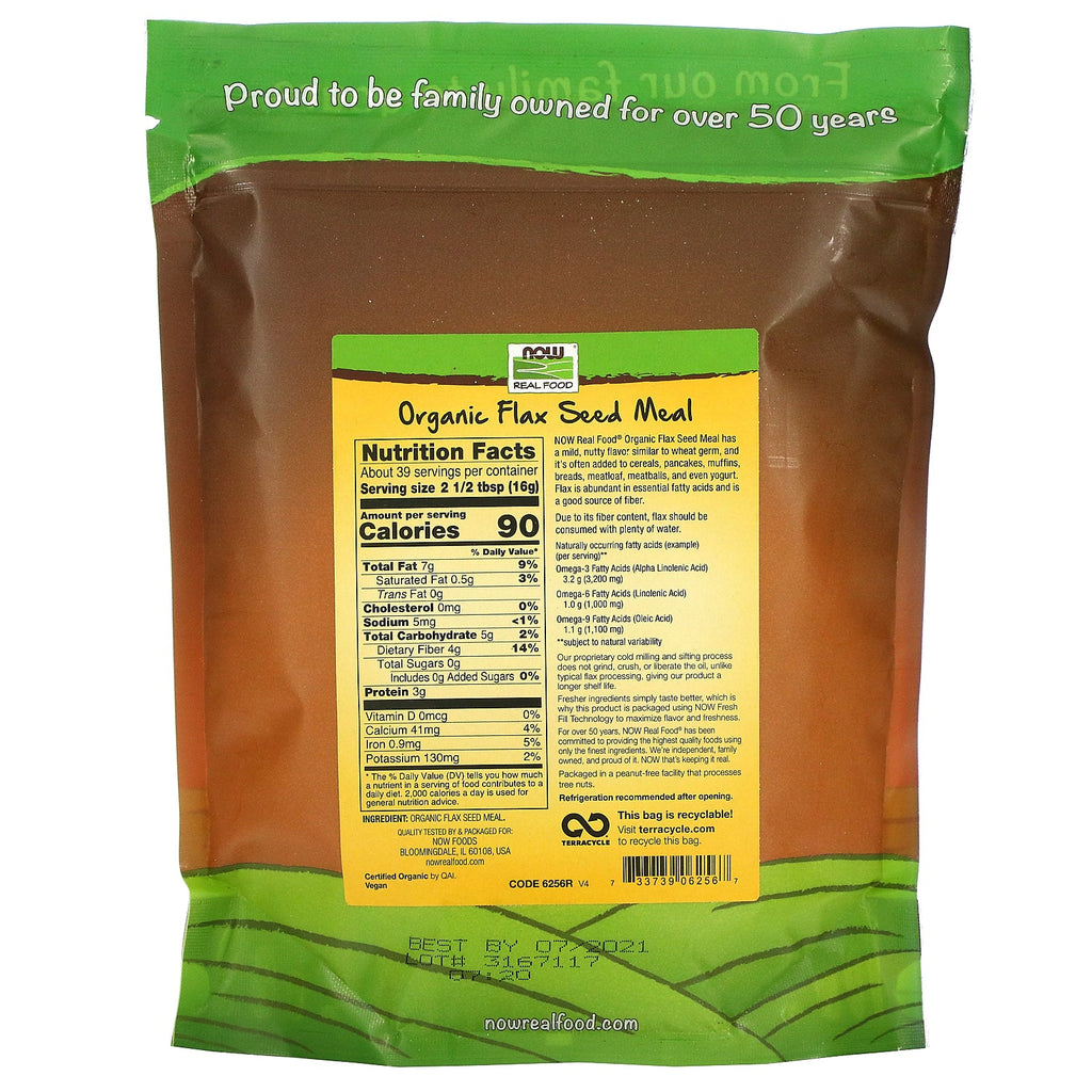 Now Foods, Real Food, harina de semillas de lino, 1,4 lbs (624 g)