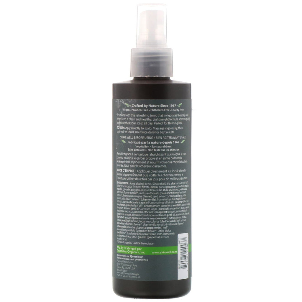 Aubrey s, Men's Stock, Tónico energizante para el cuero cabelludo, ginseng y biotina, 8 fl oz (237 ml)