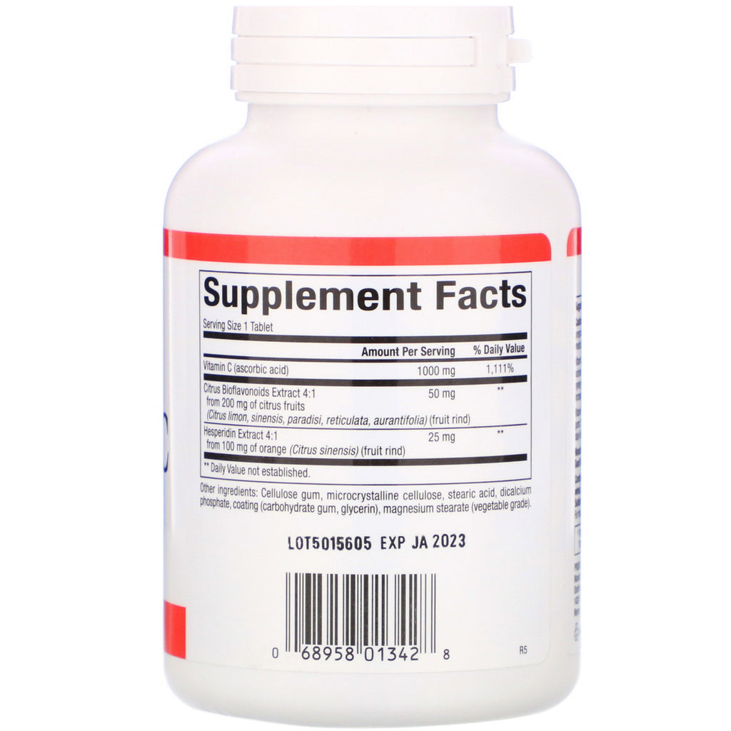 Naturlige faktorer, C-vitamin, Tidsfrigivelse, 1.000 mg, 180 tabletter