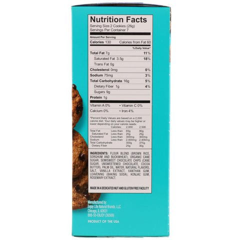 Nyd Life Foods, håndlavede sprøde småkager, chokoladechips, 6,3 oz (179 g)