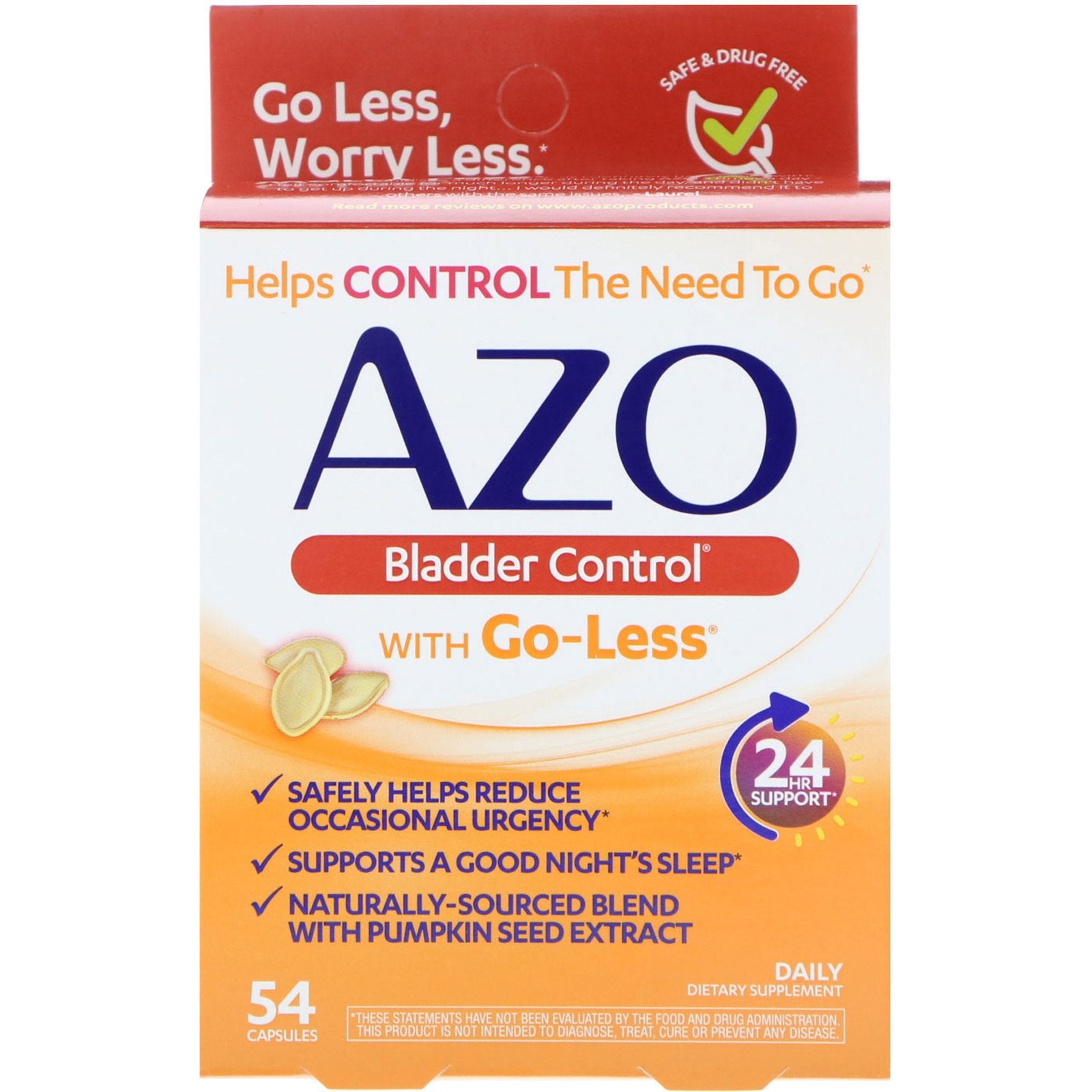 Azo, Bladder Control with Go-Less, 54 Capsules