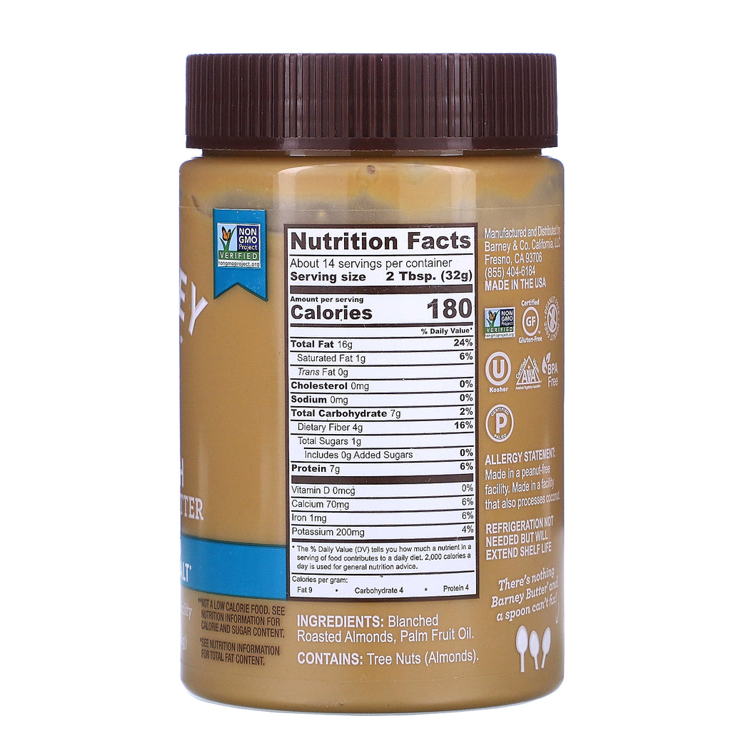 Barney Butter, Bare Almond Butter, Smooth, 16 oz (454 g)