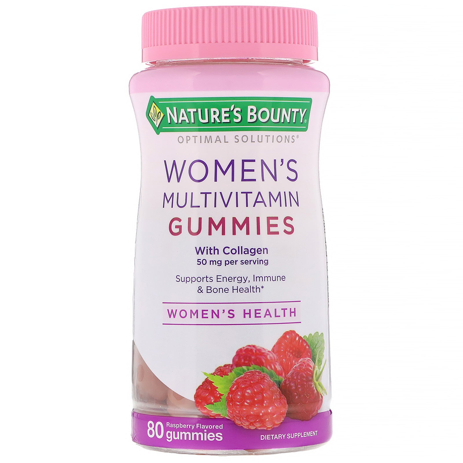 Nature's Bounty, Optimal Solutions, Women's Multivitamin Gummies, Raspberry Flavored, 80 Gummies