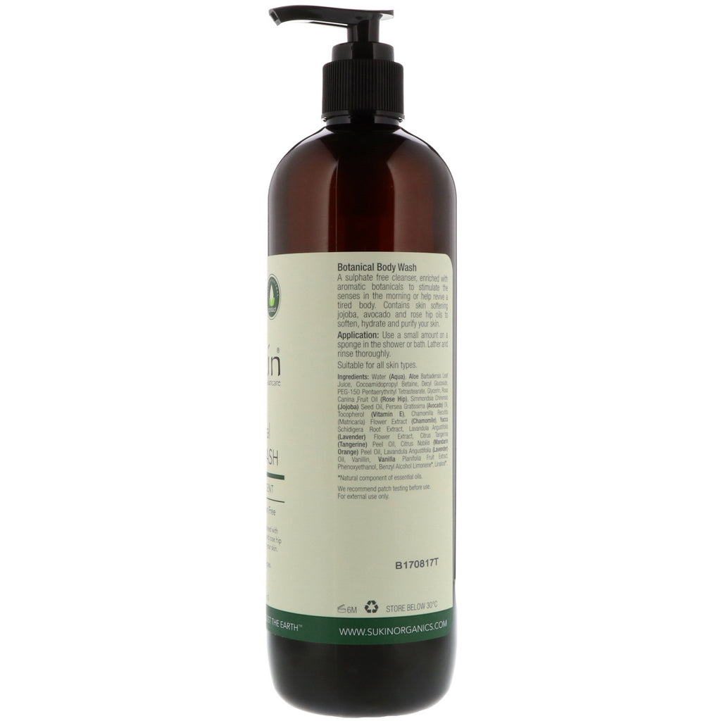 Sukin, Super Greens, Botanical Body Wash, Original Scent, 16,91 fl oz (500 ml)