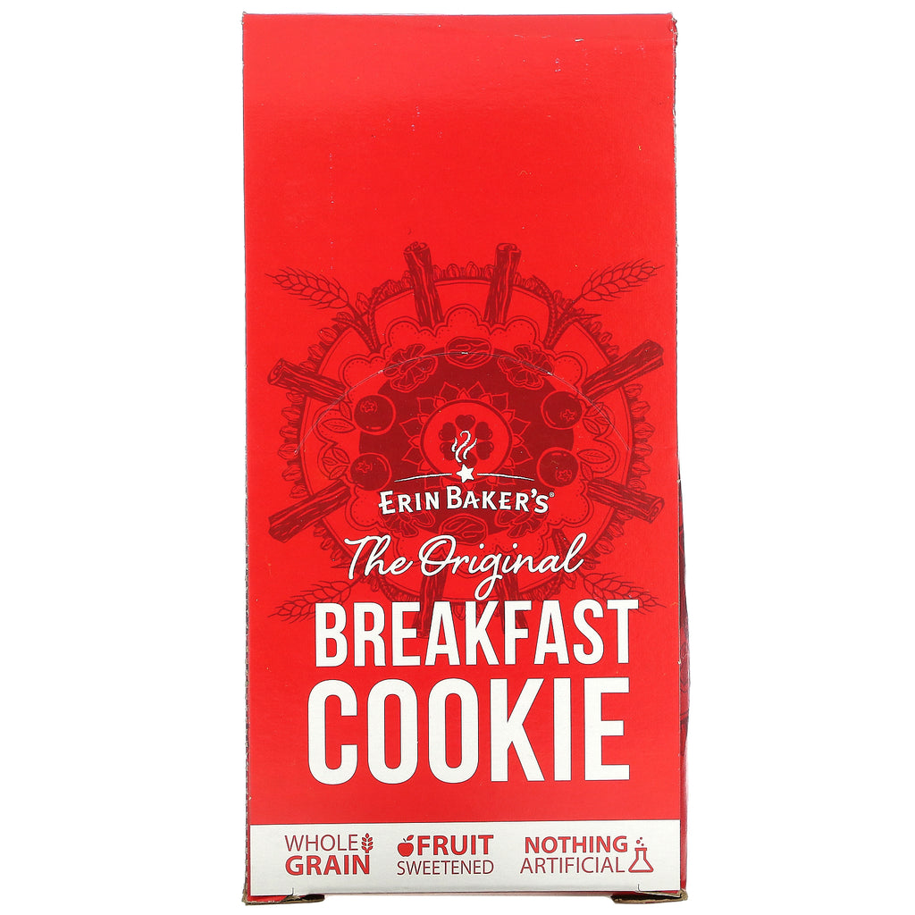 Erin Baker's, The Original Breakfast Cookie, Havregrynsrosin, 12 småkager, 3 oz (85 g) hver