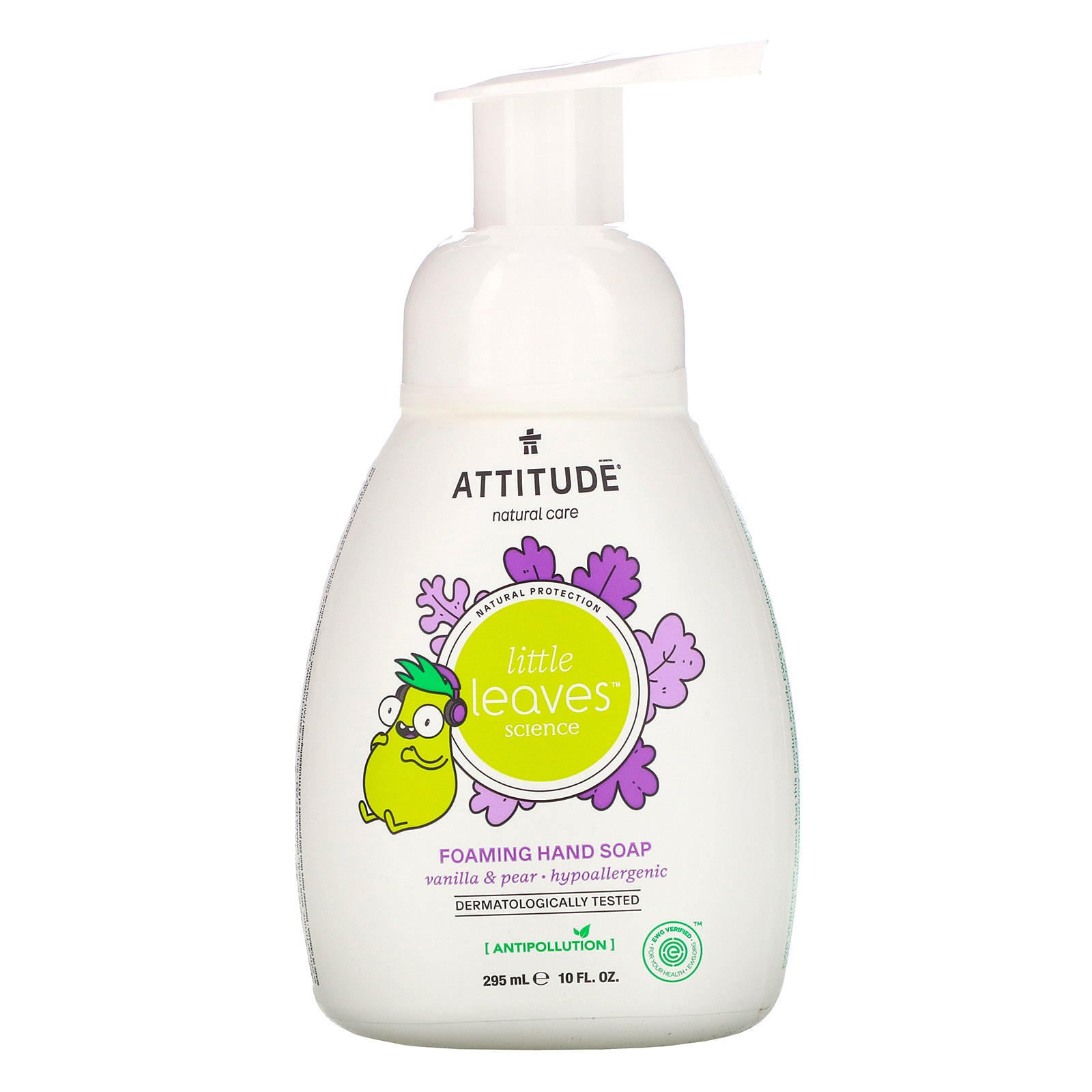 ATTITUDE, Little Leaves Science, Foaming Hand Soap, Vanilla & Pear, 10 fl oz (295 ml)