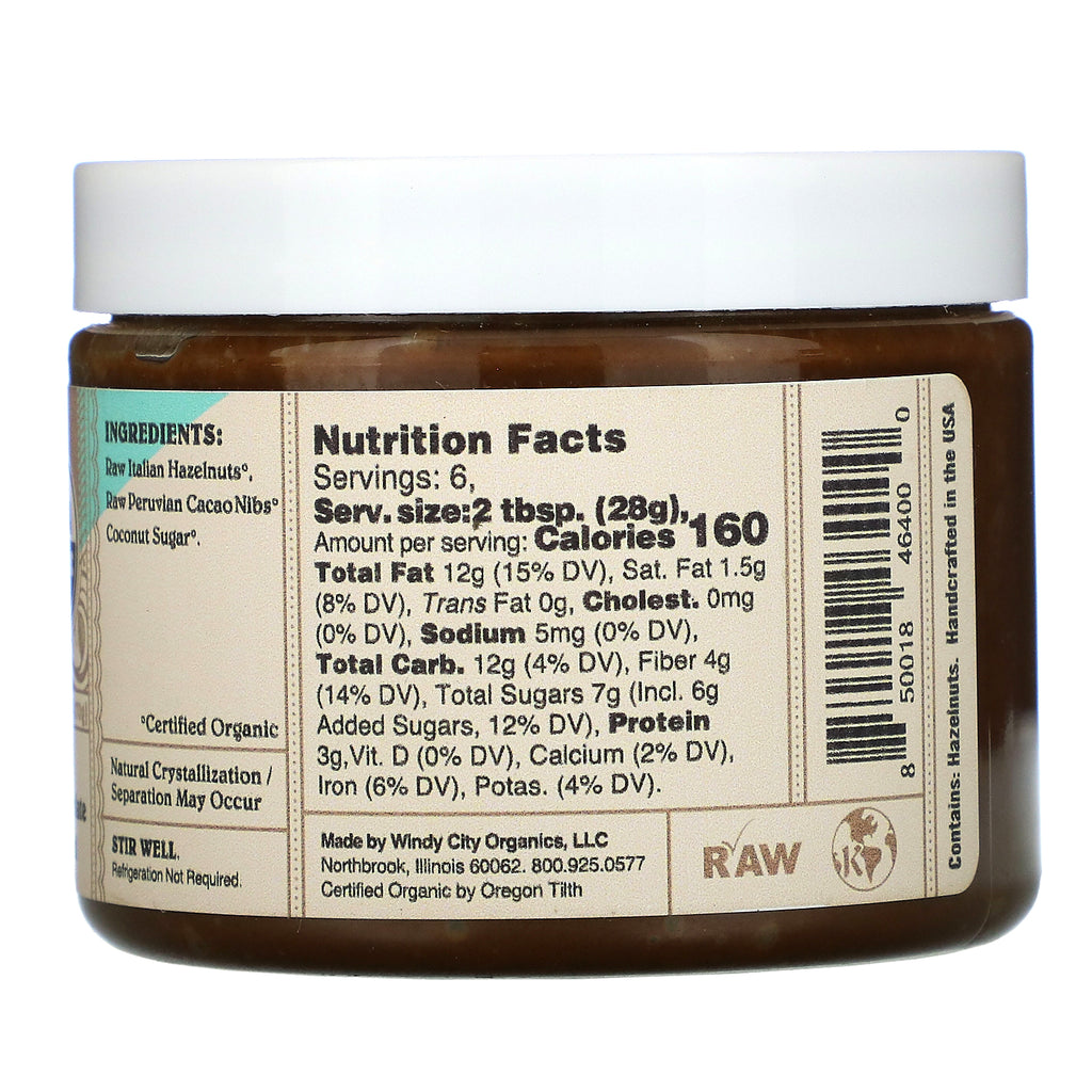 Rawmio, crema para untar de chocolate y avellanas, 6 oz (170 g)