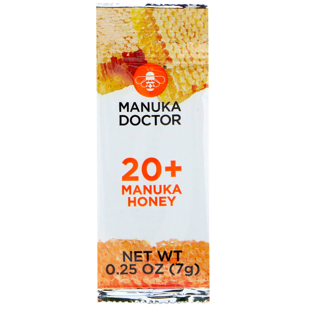 Manuka Doctor, 20+ Miel de Manuka, 24 sobres, 7 g (0,25 oz) cada uno